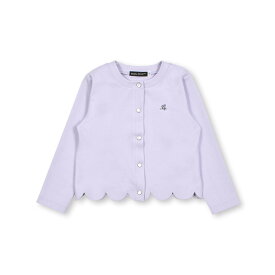 【20％OFF/SSセール】BeBe（べべ） ポンチ スカラップ カーディガン (90~150cm) 子供服 子ども服 女の子 90 100 110 120 130 140 150 トップス カーディガン キッズ ギフト ブランド 羽織り ジャケット 無地 女の子 ブラックフォーマル ベベ bebe おしゃれ