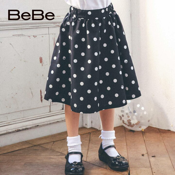 楽天市場】【半額】BeBe（べべ） 【お揃い】ポルカドット ミモレ丈  