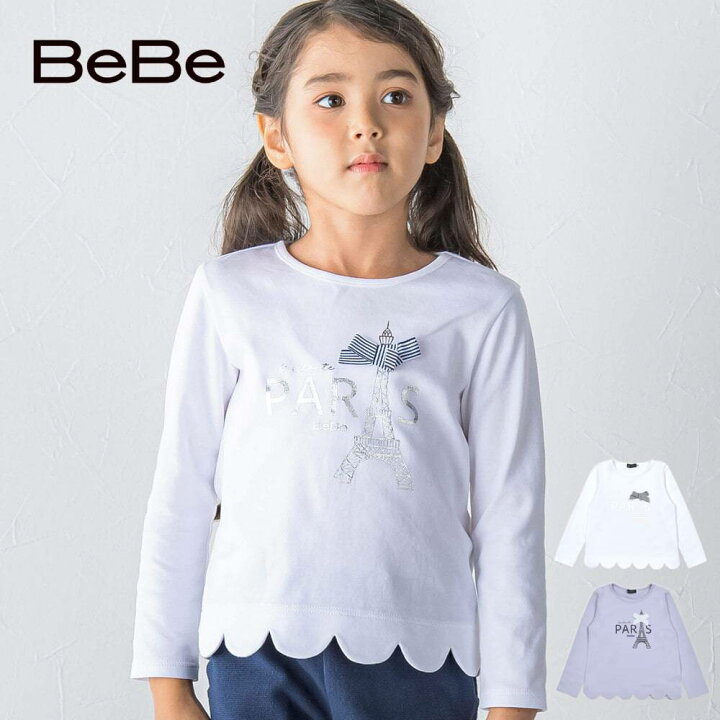 楽天市場】【半額】BeBe（べべ） エッフェル塔プリント スカラップ T 