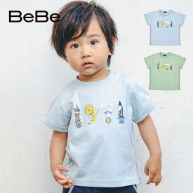 【20％OFF/SSセール】BeBe（べべ）「アニマルナンバープリントTシャツ(80~90cm)」子供服 子ども服 男の子 女の子 80 90 トップス キッズ ギフト ブランド