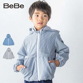 【10％OFFタイムセール】BeBe（べべ）「【撥水加工】フード取り外しサッカーブルゾン(90~150cm)」子供服 子ども服 男の子 女の子