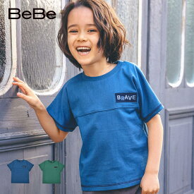 BeBe（べべ）「天竺リフレクターロゴBIGTシャツ(90~150cm)」子供服 子ども服 男の子 女の子 90 100 110 120 130 140 150 160 トップス Tシャツ 半袖 キッズ ギフト ブランド