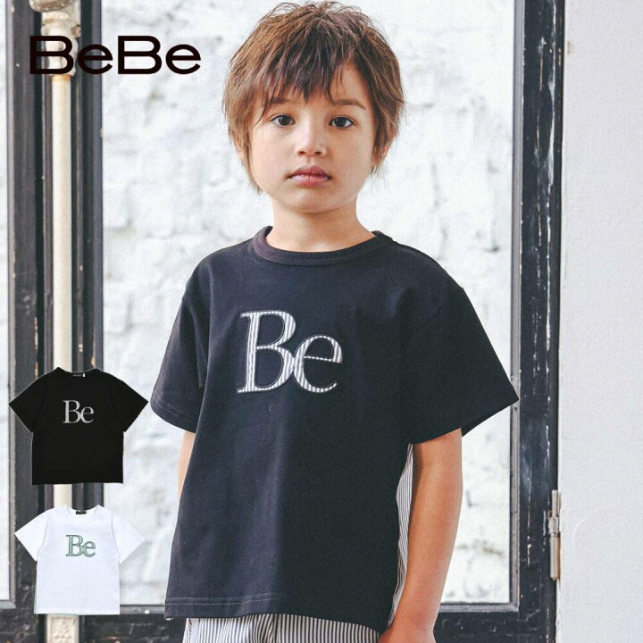 楽天市場】【半額】BeBe（べべ）【お揃い】ストライプ 切替 パッチロゴ 