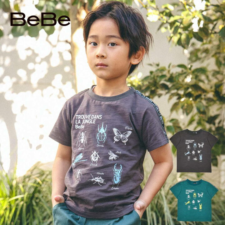 楽天市場】【半額】BeBe（べべ）「スラブ天竺昆虫図鑑半袖Tシャツ(80 