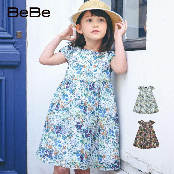 楽天市場】【半額】BeBe（べべ）【お揃い】【DEVEAUX】花柄ワンピース  