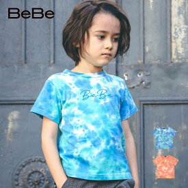 BeBe（べべ）「タイダイ柄ロゴ刺しゅう半袖Tシャツ(90~150cm)」子供服 子ども服 男の子 女の子 90 100 110 120 130 140 150 トップス Tシャツ 半袖 キッズ ギフト ブランド