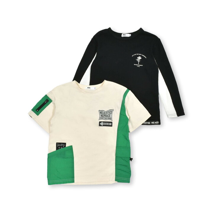 楽天市場】【決算SALE60％OFF】WASK（ワスク） 異素材 ポケット T 