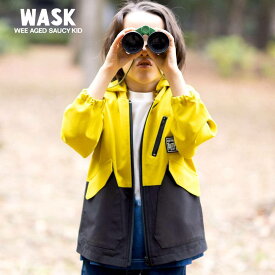 【10％OFFタイムセール】WASK（ワスク）「【速乾/接触冷感】バイカラーポリエステルリップワッペンパーカー(100~160cm)」子供服 子ども服 男の子 女の子 100 110 120 130 140 150 160 アウター ジャケット キッズ ギフト ブランド