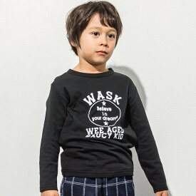 【10％OFFタイムセール】WASK（ワスク）「接結天竺アメカジロゴTシャツ(100~160cm)」子供服 子ども服 男の子 女の子