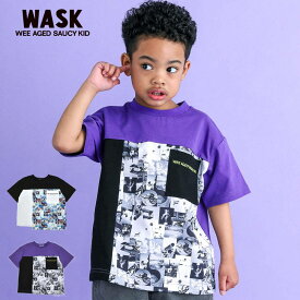 WASK（ワスク）「【お揃い】ポケット切り替えグラフィック天竺Tシャツ(100~160cm)」子供服 子ども服 男の子 女の子