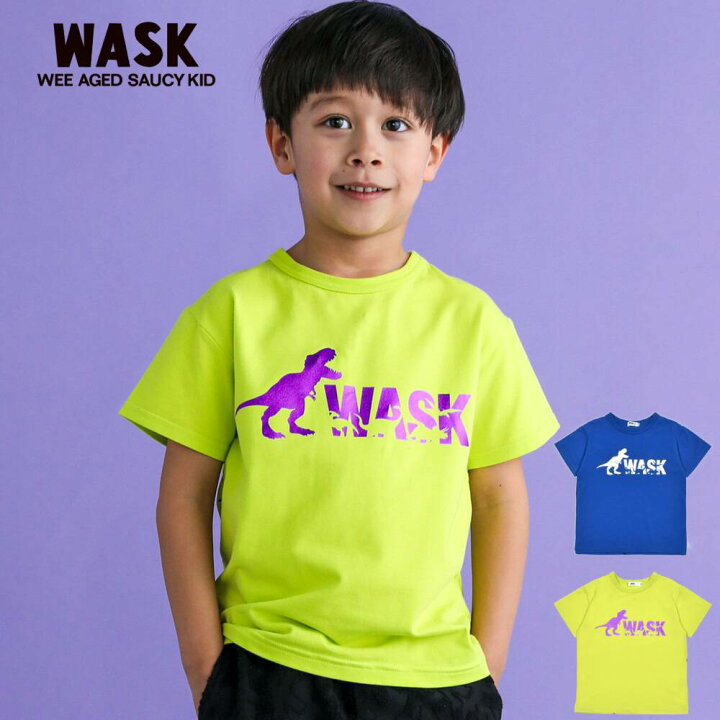 楽天市場】【半額】WASK（ワスク）「【速乾】恐竜箔プリント総柄天竺T 