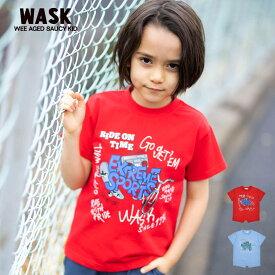 WASK（ワスク）「【接触冷感】リフレクターXgamesプリント変形天竺Tシャツ(100~160cm)」子供服 子ども服 男の子 女の子 100 110 120 130 140 150 160 トップス Tシャツ 半袖 キッズ ギフト ブランド