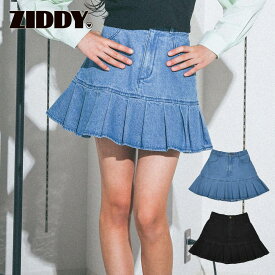 ZIDDY（ジディー）「裾切り替えプリーツデニムスカパン(130~160cm)」子供服 子ども服 男の子 女の子
