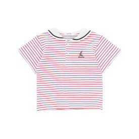 20％OFFクーポン配布中・【半額】SLAP SLIP セーラー襟 ボーダー ポロシャツ (80~130cm) 男の子 キッズ ギフト ブランド プレゼント 80cm 90cm 100cm 110cm 120cm 130cm 夏服 通園 通学 半袖 お出かけ 保育園 幼稚園 可愛い かわいい 着回し 通園 通学 SALE SALE セール