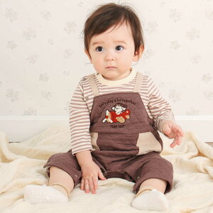 SLAP SLIP baby アニマルイヌ飛行機ロボットモチーフサロペットボーダードッキングカバーオールベビー(70~80cm) ベビー服 男の子 ギフト プレゼント 出産祝い 新生児 3ヶ月 6か月 1歳25AW 秋服 秋物