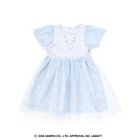 20％OFFクーポン配布中・【20％OFF】SLAP SLIP 【シナモロール/ポムポムプリン×SLAPSLIP】総柄プリントふわっとチュールフレアワンピース(90~130cm) slap slip サンリオ ポムポム シナモ 子供服 女の子 男の子 コラボ服 キャラクター キッズ 半袖 90cm 100cm 110cm 120cm 1
