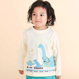 20％OFFクーポン配布中・【30%OFF】SLAP SLIP 恐竜プリントヒレ付き天竺長袖Tシャツ(80~130cm) 子供服 男の子 キッズ ギフト ブランド プレゼントロンT 長袖 通園 通学 保育園 キッズ服 幼稚園 小学生 お出かけ 80cm 90cm 100cm 110cm 120cm 130cm