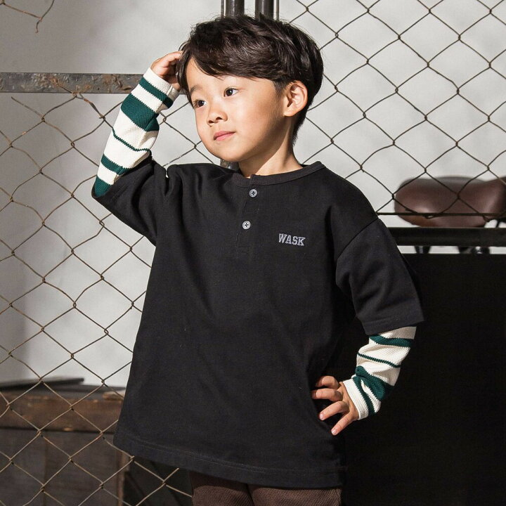 楽天市場】【30%OFF】WASK ヘンリーネックBIGTシャツ＆ボーダーロングT