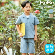 【楽天スーパーSALE 半額以下】BeBe 【接触冷感】リップストップオープンカラーセットアップ(100~160cm) …