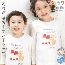 20％OFFクーポン配布中・SLAP SLIP 【スララク/防汚加工/オーガニックコットン】ときめき女の子 長袖Tシャツ (80~130cm) slap slip 汚れにくい 長袖 ロンT アニマル ケーキ お花 刺しゅう 子供服 女の子 キッズ ブランド 綿 80cm 90cm 100cm 110cm 120cm 通園 通学 保育園 小