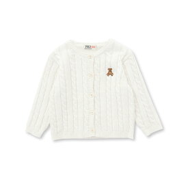 【30％OFF】SLAP SLIP baby 【POLO BCS(ポロ・ビーシーエス)×SLAP SLIPコラボ】クマさん刺しゅうカーディガンベビー（70~80cm) ベビー服 男の子 ギフト プレゼント 出産祝い 新生児 3ヶ月 6か月 1歳 70 80 防寒 長袖 ニット 羽織り 春 夏