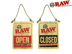 RAW WOODEN DOOR SIGN OPEN CLOSED ロウ ウッド ドア サイン オープン クローズ 木製 看板