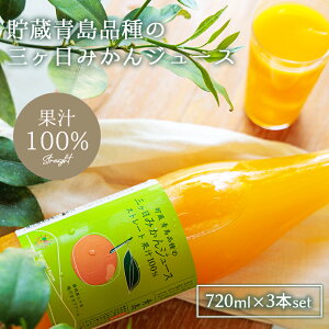 720ml × 3本 セット 三ヶ日 みかん ジュース 果汁 100% スクリューキャップ 青島 貯蔵 美味しい 保存料 着色料 香料 無添加 無着色 無香料 無保存料 母の日 プレゼント 夏ギフト 瓶 ストレート 内