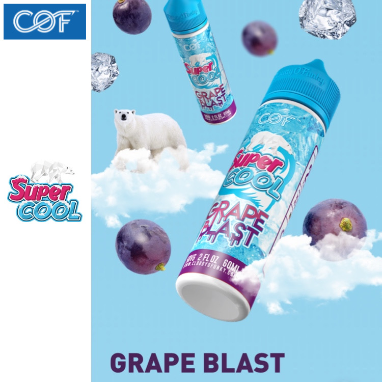 楽天市場】Cloudy O Funky Super Cool Grape Blast 60ml グレープ フレーバー 清涼剤 メンソール 電子タバコ  vape フルーツ リキッド COF マレーシア : BUZZVAPE