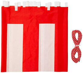 イタミアート 紅白幕 高さ70cm×長さ1080cm (6間) テトロンポンジ 紅白ひも付 KH002-06IN
