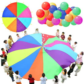dodtazz 運動会 幼稚園 保育園 パラバルーン プレイパラシュート 大きな布でボール遊び (4メートル/ボール30個付き)