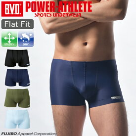 BVD POWER-ATHLETE フラットフィット ボクサーパンツ 吸水速乾 スポーツ アンダーウェア メンズインナーパンツ 男性 下着 ブリーフ WEB限定