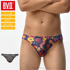 【100円OFFクーポン】【WEB限定】BVD インゴム ビキニ ブリーフ フラワー レインボー カモ 花柄 虹 男性 下着 吸水速乾 メンズインナー パンツ アンダーウェア セクシー