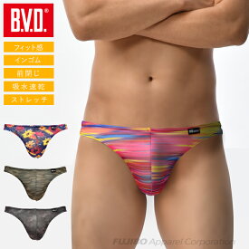 【100円OFFクーポン】【WEB限定】BVD インゴム Tバック ブリーフ フラワー レインボー カモ 花柄 虹 男性 下着 吸水速乾 メンズインナー パンツ アンダーウェア セクシー