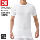 【1,000円クーポン配布】【期間限定10％OFF】B.V.D. Finest Touch EX 丸首半袖Tシャツ(4L) 【綿100％】 シャツ メンズインナー 下着 肌着 抗菌 防臭【白】 大きいサイズ fe313-4l コットン
