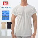 【300円OFFクーポン配布】【期間限定20％OFFセール】BVD クールエディット ワキ汗対策 クルーネック2分袖Tシャツ 吸水速乾 抗菌防臭 半袖 メンズ 男性 インナーウェア クールビズ COOL BIZ 下着 肌着 ビジネス 丸首 脇汗防止 汗取り