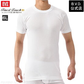 【10%OFFクーポン】【期間限定10％OFF】B.V.D. Finest Touch EX 丸首半袖Tシャツ(6L) 【綿100％】 シャツ メンズインナー 下着 肌着 抗菌 防臭【白】 大きいサイズ fe313-6l コットン