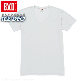 【100円OFFクーポン】【ポイント10倍】B.V.D.「接触冷感」VネックTシャツ インナー 涼感 メンズ ムレ 吸汗速乾 抗菌防臭 部屋干し 吸水速乾 梅雨 アイス 下着 肌着