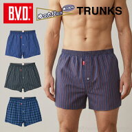【期間限定20％OFFセール】BVD 先染トランクス チェック ストライプ 前開き メンズインナー アンダーウェ…