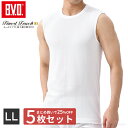 【500円クーポン配布】【5枚セットで送料無料25％OFF！】BVD Finest Touch EX 丸首スリーブレス(LL) 綿100％ シャツ メンズ インナーシャツ 下着 肌着 抗菌 防臭 fe323-5p-ll コットン