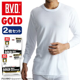 【最大200円OFFクーポン】【期間限定20％OFFセール】2枚組セット！B.V.D. GOLD 丸首8分袖Tシャツ M,L BVD 綿100％ シャツ メンズ インナーシャツ 下着 肌着 g017-2p コットン