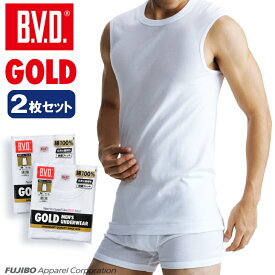【メール便送料無料】2枚組セット！B.V.D. GOLD スリーブレス S,M,L BVD 綿100％ シャツ メンズ インナーシャツ ノースリーブ 下着 肌着 g213-2p コットン