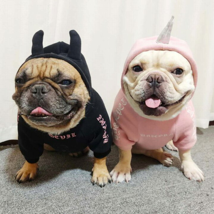 楽天市場 犬 フレンチブルドッグ フレブル 服 裏起毛 パーカー 秋 冬 ハロウィン コスプレ Tシャツ 暖かい 悪魔 デビル コーギー ブルドッグ 中型犬 多頭飼い ペットウェアkm160ts Bestwear