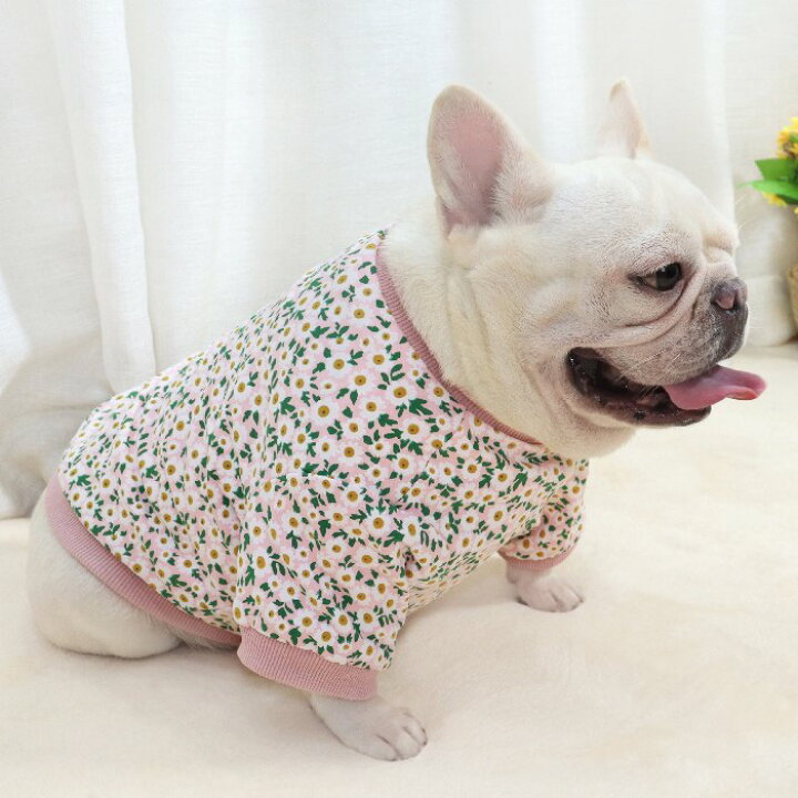 楽天市場 フレンチブルドッグ 服 犬 秋 冬 二層構造 極暖 トレーナー フレブル Tシャツ フレンチブルドッグ 犬服 ピンク 花柄 おしゃれ かわいい ドッグウェア 裏地フリース 暖かい Km412ts Bestwear