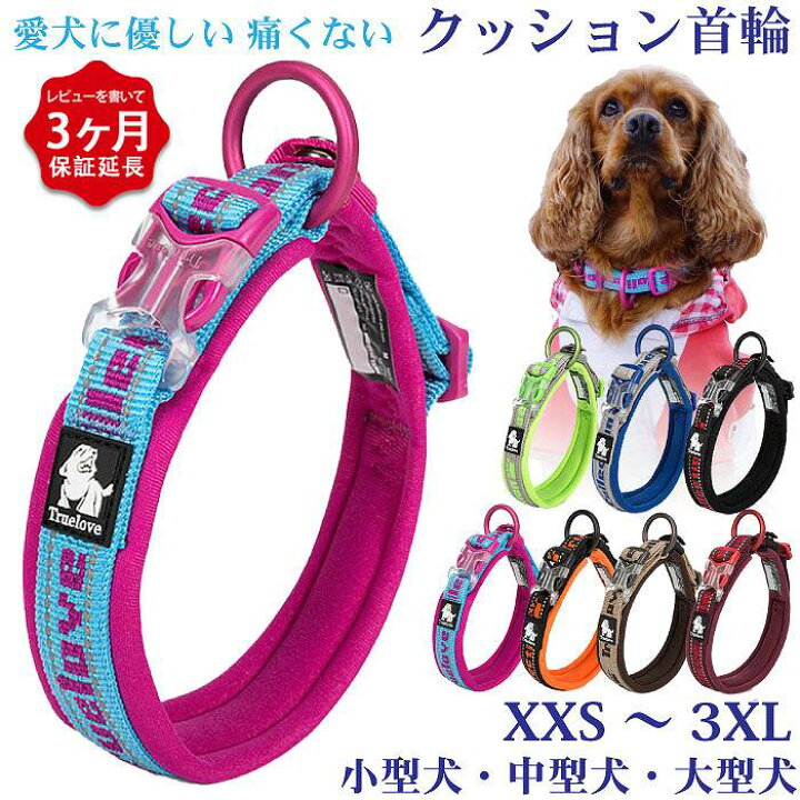 楽天市場 レビュー特典 延長保証 首輪 犬 おしゃれ 痛くない 超小型犬 小型犬 中型犬 大型犬 かわいい 定番 クッション入り カラフル フレンチブルドッグ Km5g Bestwear