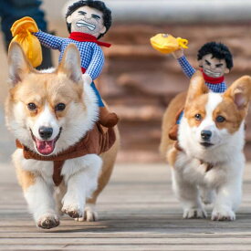 【あす楽】犬 ハロウィン 服 コスチューム コスプレ ペット用 カゥボーイ 人形 おもしろグッズ 変装 フレンチブルドッグ コーギー 小型犬 中型犬 大型犬 KM560G
