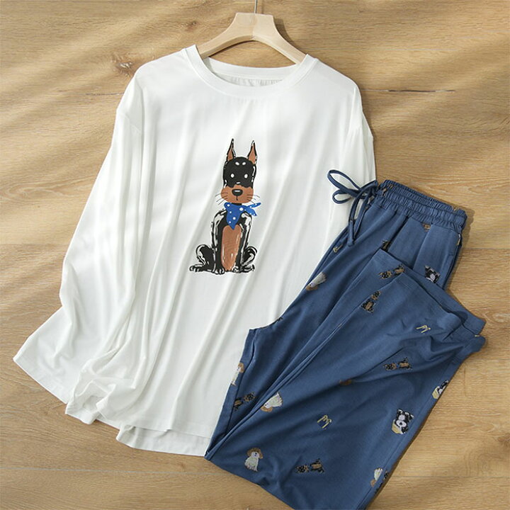 楽天市場】スイモク パジャマ 上下セット 犬柄 犬 ドッグ 薄手 夏 春  