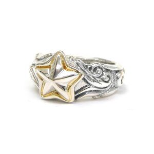 �r���E�H�[�����U�[ bwl BWL ���K�戵�̔��X �V�� Wave Ring w/Silver Star w/18K (YG) Gold Overlay - 2 Spot �����Y �W���G���[ �V���o�[�A�N�Z �A�����J�� �}���u �V���o�[�A�N�Z�T���[ �M�t�g �v���[���g