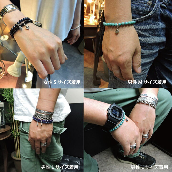 楽天市場 Bwl正規取扱販売店 Bill Wall Leather ビルウォールレザー Bwl メンズアクセサリー 送料無料 あす楽 Bwl Bwl上野限定アイテム オニキスストーンブレスレット W Svビーズ W Svチャーム Bill Wall Leather Ueno