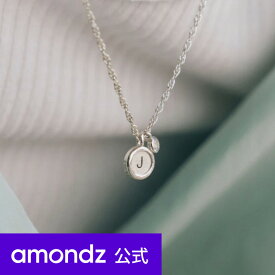 シルバーネックレス イニシャル | シルバー ラウンド ミニ ストーン イニシャル ネックレス | Silver Round Mini Stone Initial Necklace | weamondz | amondz