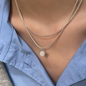 シルバー ナチュラル ムーンストーン ペンダント ネックレス | Silver Natural Moonstone Pendant Necklace | weamondz | amondz